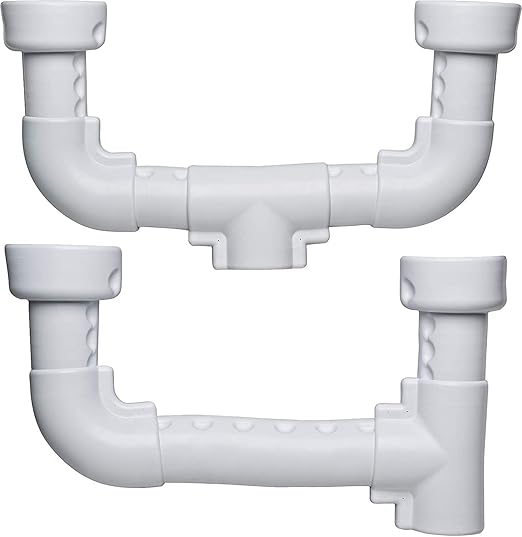 Truebro 82198 Lav Guard 2 100 Series Undersink Molded Vinyl Adjustable Center/End Outlet Waste 2 Basket Strainer Covers, 107 E-Z, China White