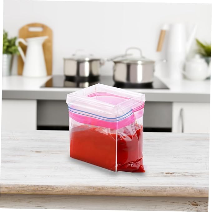 Cabilock 2pcs Food Storage Bag Holder Stand Compact and Portable Zipper Bag Organizer for Meal Prep Hands Storage Kitchen Camping and More Design