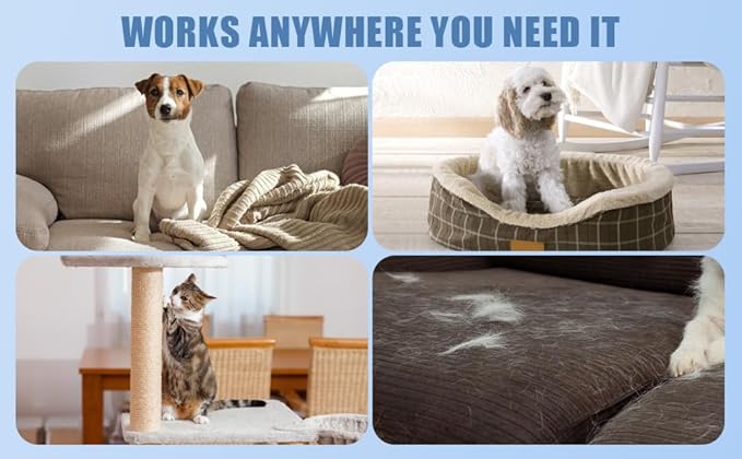 Pet Hair Removal Kit w/Static Brush | Pet Fur Collector | Car Dander Clean-up | Includes 18 Cat and Dog Hair Collecting Washer/Dryer Balls | Dog Brush/Edge Cleaner | Safe and Gentle