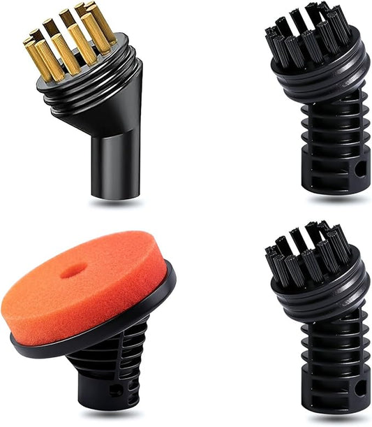 Steam Mop Accessories for GHORA Steam Mop Cleaner, Scrubbing Pad, Round Metal Brush, Round Nylon Brush, 4 Pack
