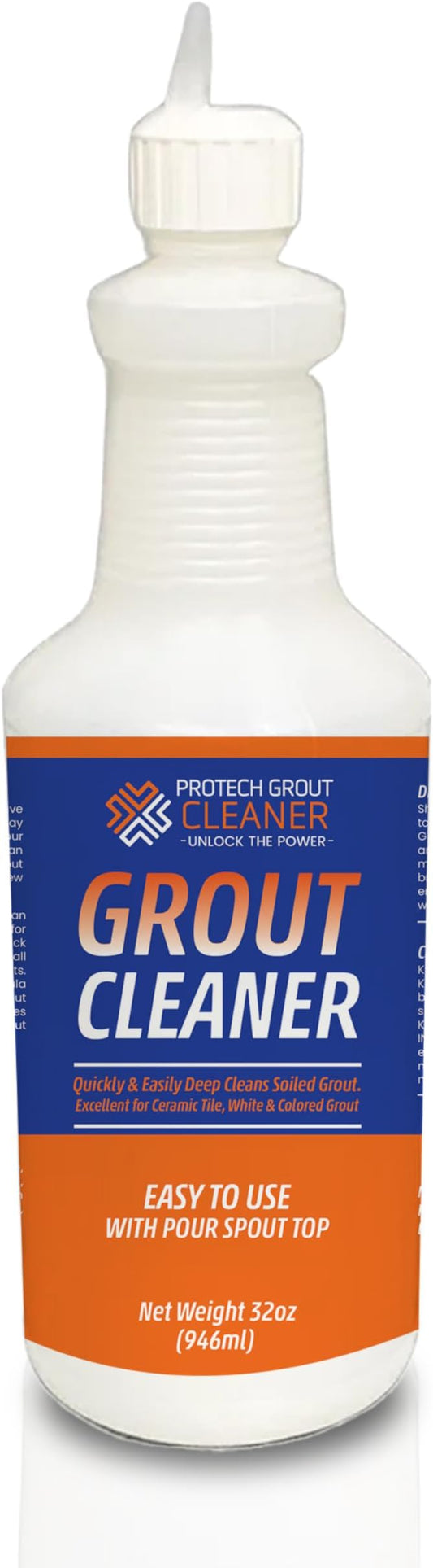 ProTech Grout Cleaner & Stain Cleaner - 32 Ounce - Premixed Solution - Heavy Duty Grout Stain Remover for Tile Floors, Showers, bathroom grout & Kitchens. Non-Toxic & Safe, Best for Deep Cleaning