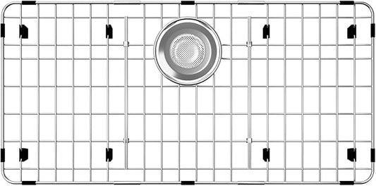 27.5’’ x 13.5’’ Sink Grid, Stainless Steel Sink Protectors for Kitchen Sink, Sink Bottom Grid, Rear Drain with Corner Radius, Sink Grids for Kitchen Sink, Sink Grid for Bottom of Sink