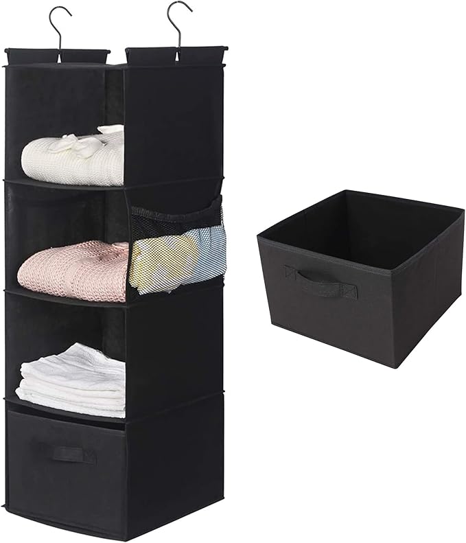 MAX Houser Hanging Closet Organizer, Hanging Sweater Organizer,Foldable Hanging Shelves for Closet