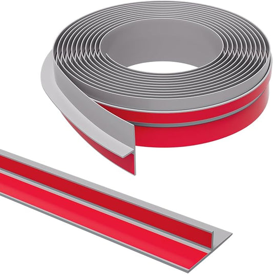 T-Shaped Door Draft Stopper, 1.97 in x 10 Ft Silicone Seal Strip for Windows Gaps, Weather Stripping Seal Strip Shower Sweep, Grey