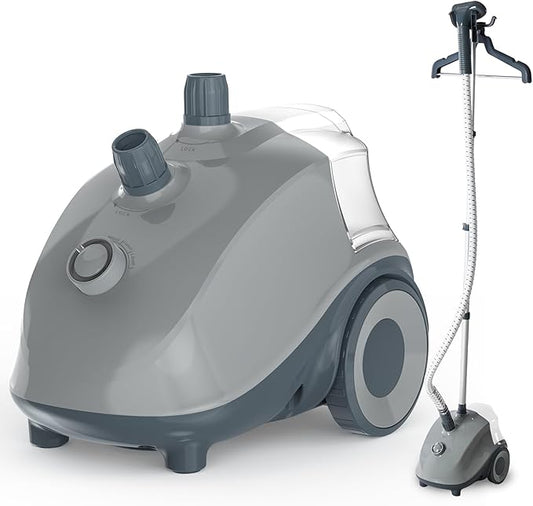 DUMOS Garment Steamer for Clothes Standing, 1500W Efficient Clothes Steamer Standing, 1.7L Water Tank for 55 Min Continuous Steaming with Wheels, Professional Fast Heating Wrinkle Remover