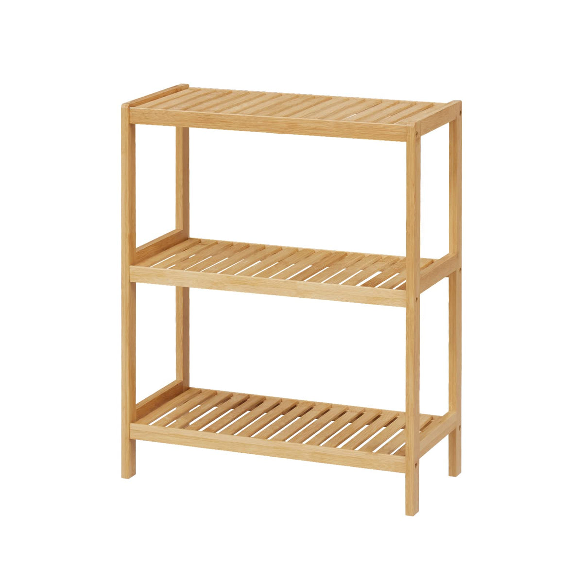Bamboo Bathroom Shelf, Multifunctional Storage Shelf, 3-Tier - Image 1