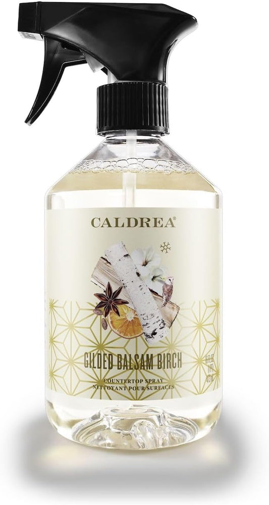 Caldrea Multi-surface CounterTop Spray Cleaner, Made With Vegetable Protein Extract, Gilded Balsam Birch Scent, 16 Oz