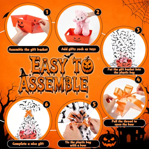 Maitys 12 Sets Halloween Empty Gift Baskets Bulk with Bat - Image 7