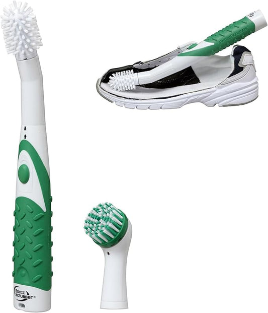 Sonic Scrubber – Shoe Cleaning Power Brush | Dual Heads for Inside & Out | Deep-Clean Tool for Sneakers, Boots & More | 2 Brush Heads Included