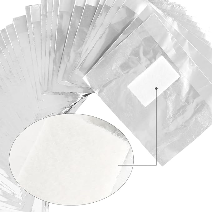 500Pcs Nail Foil Wraps Remover Nail Soak Off Foils Foil Nail Wraps Nails Polish Remover Foil Wraps for Nails Removal Foils Wraps with Pre-attached Lint-Free Cotton Pads (500Pcs)