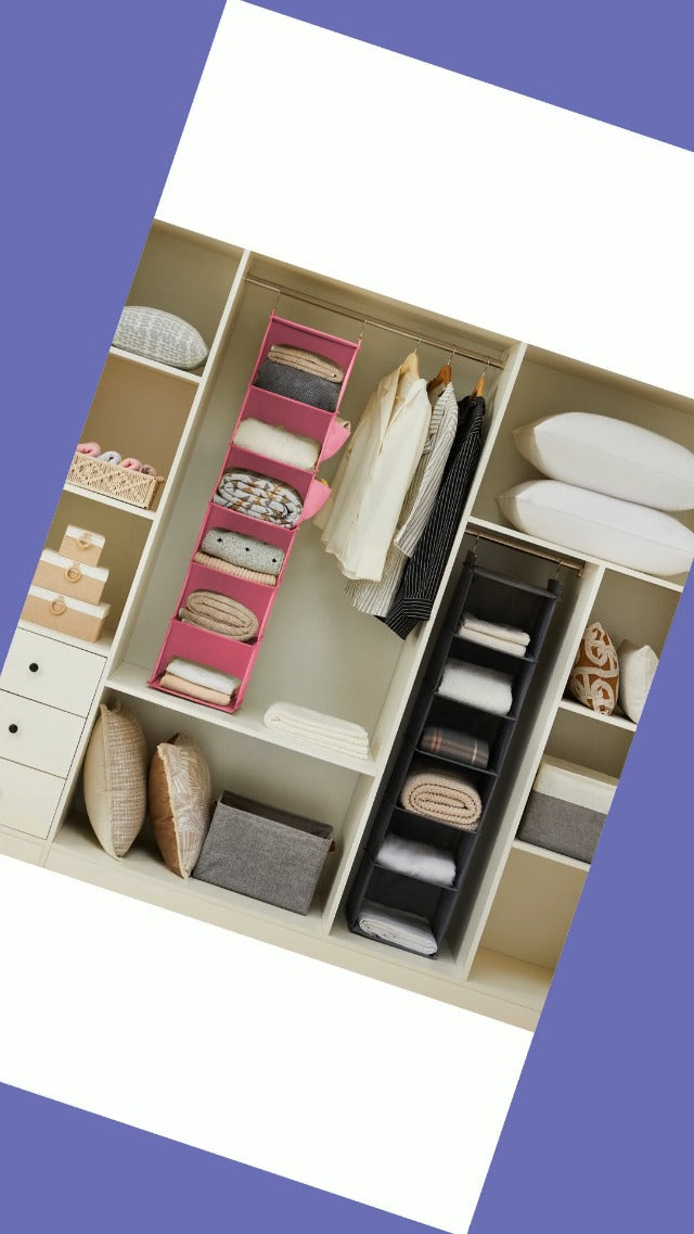 Hanging Closet Organizer and Storage, 6-Shelf, Grey - Image 8