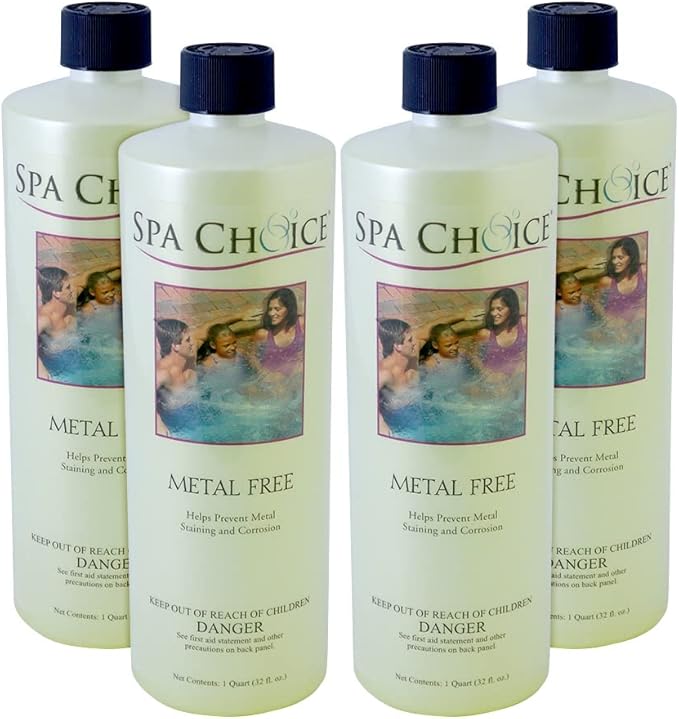 SpaChoice 1-Quart 4-Pack Premium Metal Free, Metal Gone for Spa Hot Tub, Made in USA