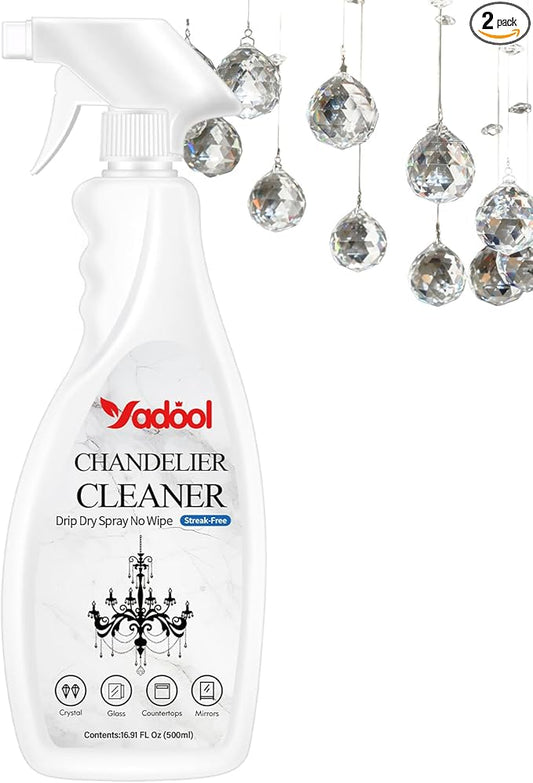 Chandelier Cleaner Drip Dry Spray No Wipe, Spray Away Dust Remover for Crystal Shiny, Glass, Figurines & Fine Collectibles, Shines Bright, Spotless & Streak-Free - 16.92 Fl Oz