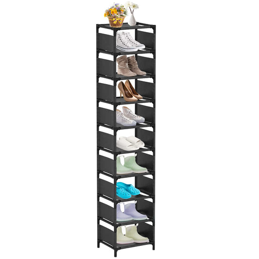 10-Tier Vertical Shoe Rack, Tall Narrow Shoe Shelf Space Saving - Image 1