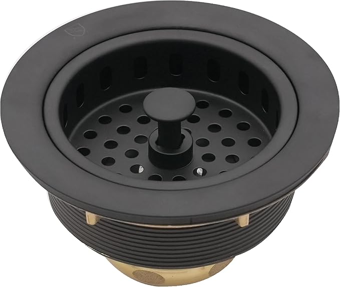 Westbrass R214-12 3-1/2-Inch Large Post Style Kitchen Sink Basket Strainer, Oil Rubbed Bronze