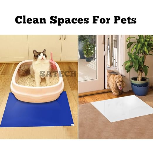 SATECH Sticky/Tacky/Adhesive Mat 24" x 36" Blue (Case of 4 Mats,30 Sheets Each) for Cleanroom Laboratory Hospital Construction Pets