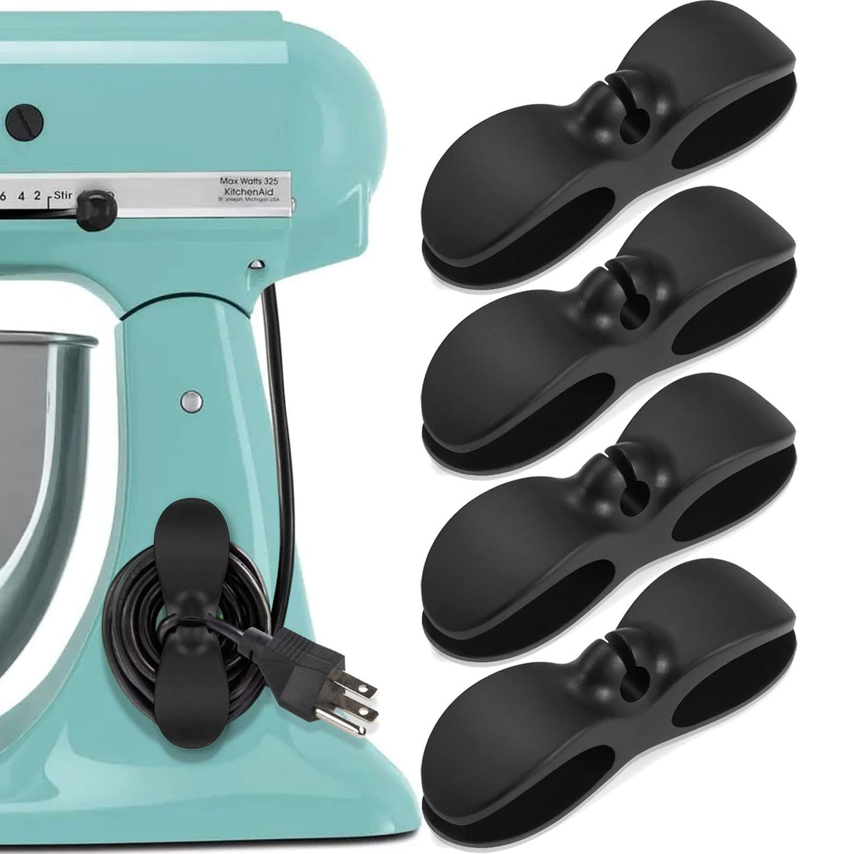 SisBroo Cord Organizer for Appliances, 4PCS Kitchen | Cable Management - Image 1
