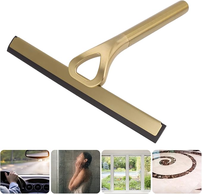 Stainless Steel Squeegee Bathroom Handle Glass Household Glassware Glass Cleaner Glass Brush for Window Cleaning Artifact Scraping Tools Gold Kit Shower Squeegees