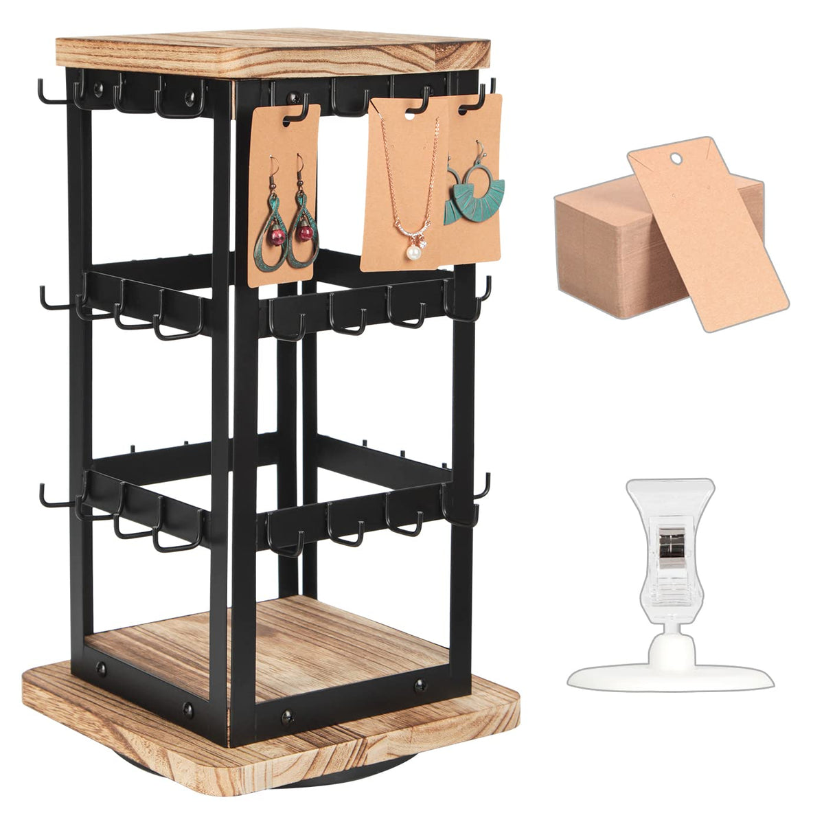 Jewelry Display for Vendors Rotating Earring Tower Holder - Image 1