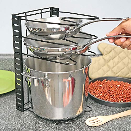 Southern Homewares Metal Pot and Pan Storage Rack – Black - Image 5