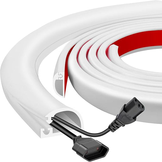 Silicone Wall Wire Hider, Side Open Wire Covers for Cords on Wall, 3.3FT Self-Adhesive Flexible Cord Hider for Mounted TV, Home Office, Cavity 0.63" W x 0.31" H