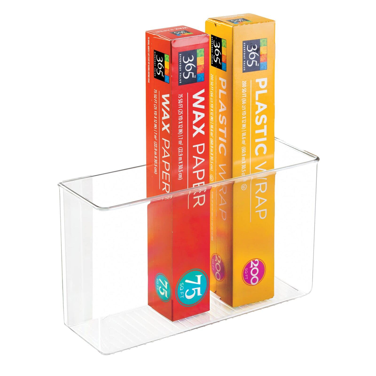 mDesign Plastic Adhesive Mount Storage Organizer Container - Image 1