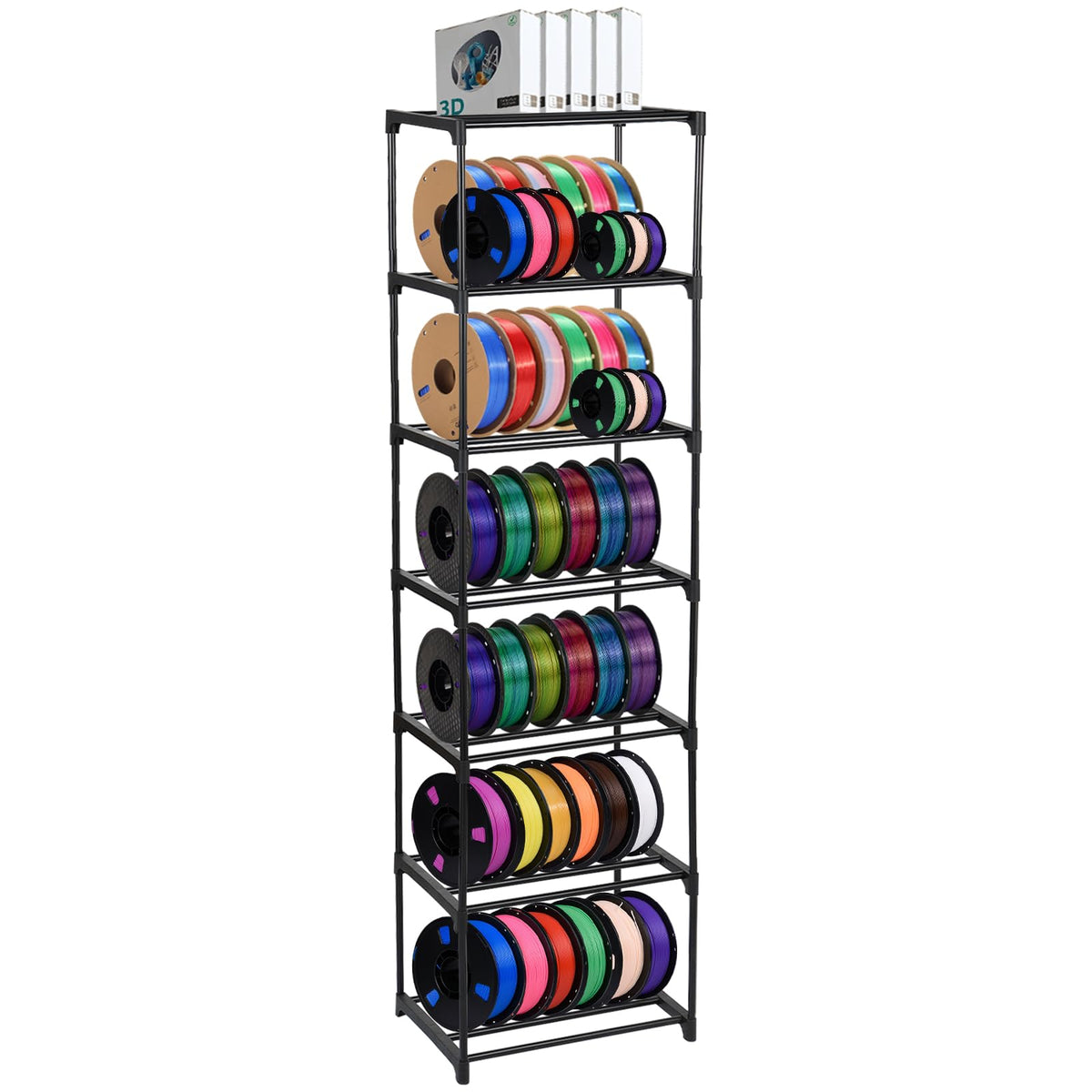 FMOACEN 7-Tier Modular 3D Printer Filament Storage Rack - Image 1
