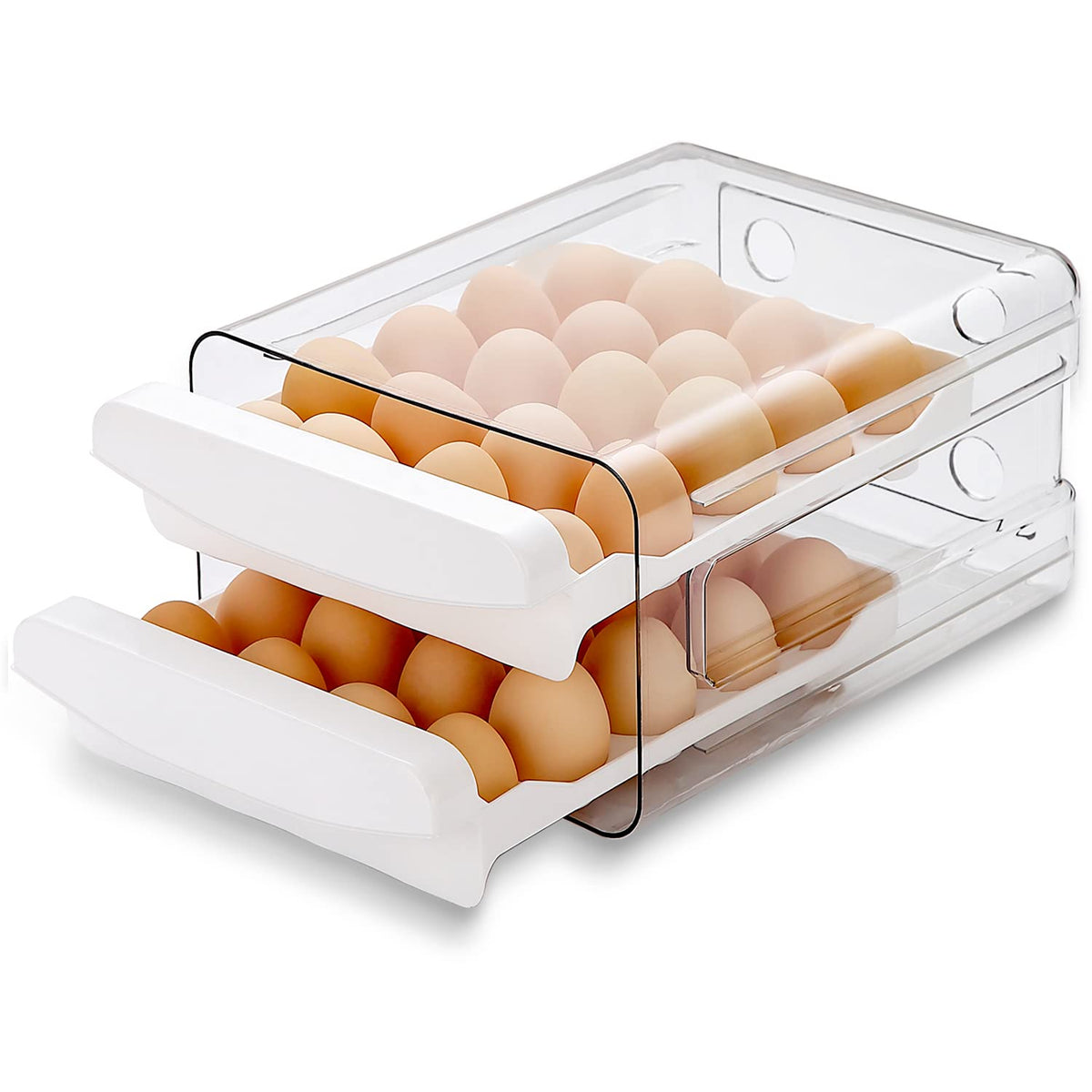 HOMQUEN Egg Holder, Clear Plastic - 2 Layer/40 Grid | All Products - Image 1