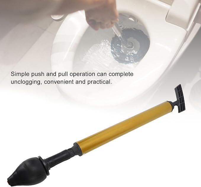 flexman Toilet Plunger, Multifunctional Heavy Duty Drain Clog Remover, High Pressure Air Drain Blaster Plunger for Clogged Pipe Floor Drain Bathroom (Black)