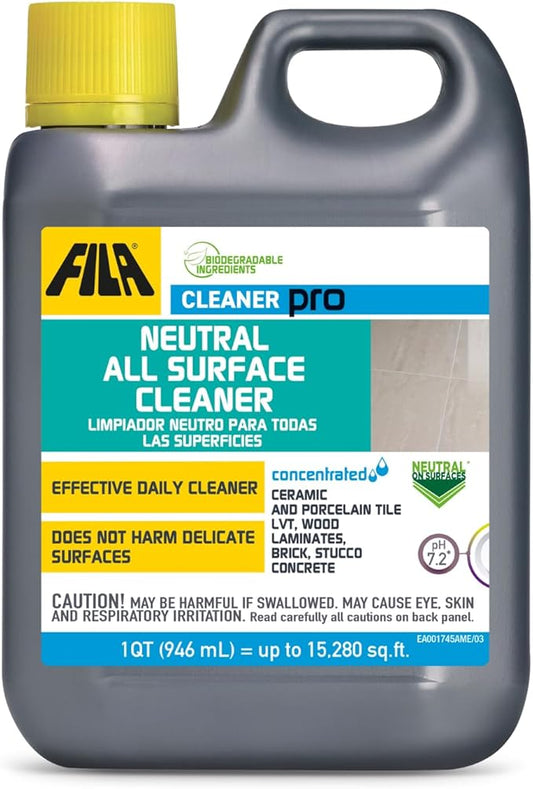 FILA Surface Care Solutions, CLEANER PRO, Neutral All Purpose Cleaner, Highly Concentrated - Up to 40 Washes, 1 QT