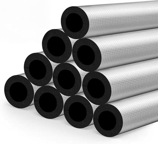3/4 " ID Pipe Insulation Foam Tube Heat Tape for Water Pipes Self Adhesive 36 '' L, Outdoor Foam Water Pipe Insulation for Winter Pipe Freeze Protection (10 PC)