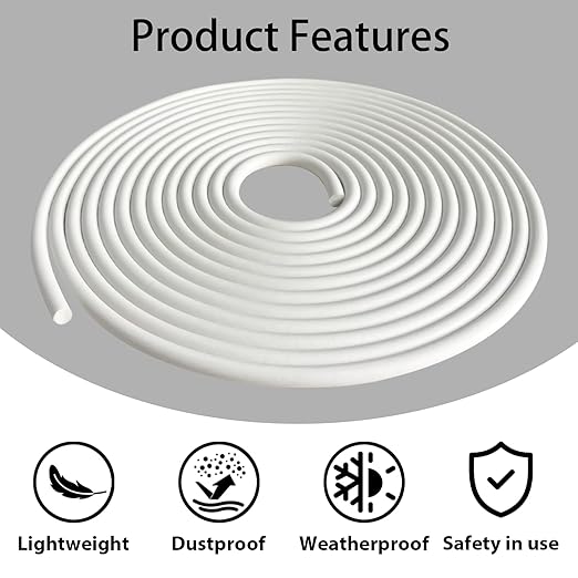 Backer Rod 1/4 Inch, 16.4' EPDM Rubber Caulk Saver Backer Rod Foam Strip Rope Seal for Concrete Joints, Wall Cracks, Driveway and Joint Fillers(White, 16.4')