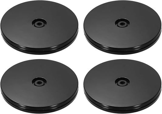 uxcell 4Pack Acrylic Lazy Susan Turntable, 5" Spinner Lazy Susan Turntable Organizer, Acrylic Ball Bearing Rotating Tray for Pantry Spice Rack Decorating, Black
