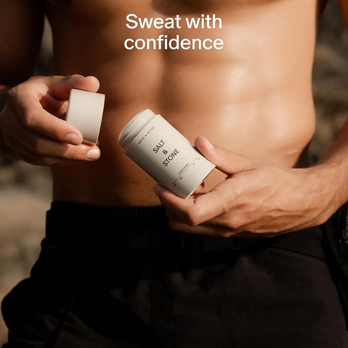 SALT & STONE Aluminum Free Deodorant | Extra Strength 48 Hour Protection for Women & Men | Made with Seaweed Extracts, Niacinamide & Prebiotics (Trio Set)