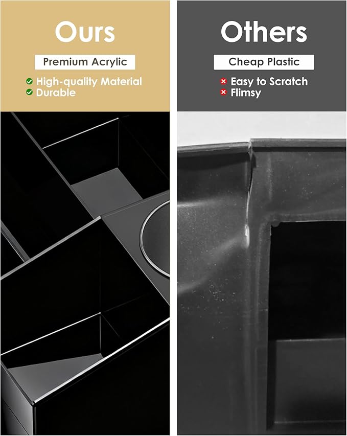 ProCase Cologne Organizer for Men with Drawer, Acrylic Perfume Holder & Bathroom Countertop Organizer for Men & Women, Dresser Vanity Storage for Cologne, Perfume and Skincare -1 Layer, Cup