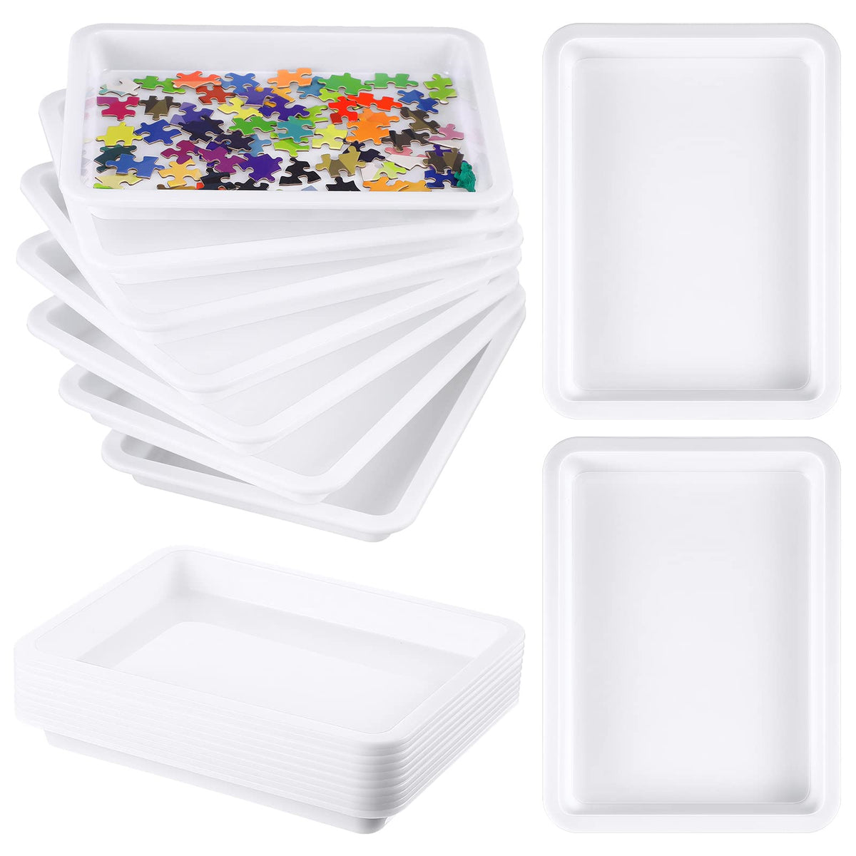 10 Pack Puzzle Sorting Trays for Jigsaws up to 1500 Pieces - Image 1
