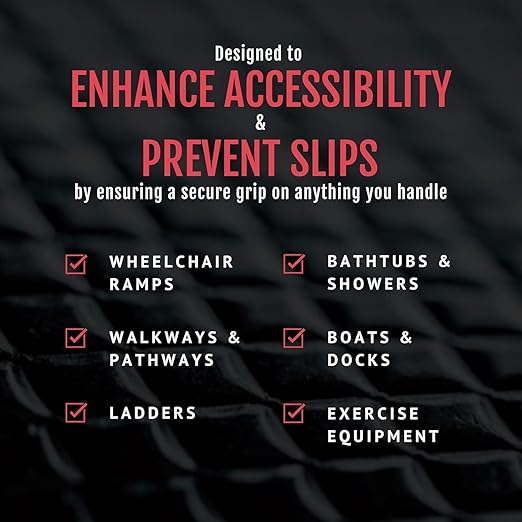 CATTONGUE GRIPS Non-Abrasive Grip Tape Wrap - 4” Thick Heavy-Duty, Waterproof Anti-Slip Tape for Wrapping Tools, Bats, Gym Equipment - Indoor & Outdoor Anti-Slip Solution (Black, 30ft)