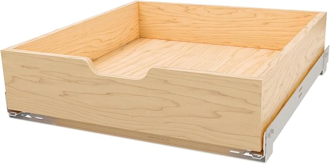 Rev-A-Shelf Standard Pullout Kitchen Cabinet Organizer and Drawer Box with Soft-Close for 24" Base and 20.75" W Cabinet Opening, Wood, 4WDB-21SC-1