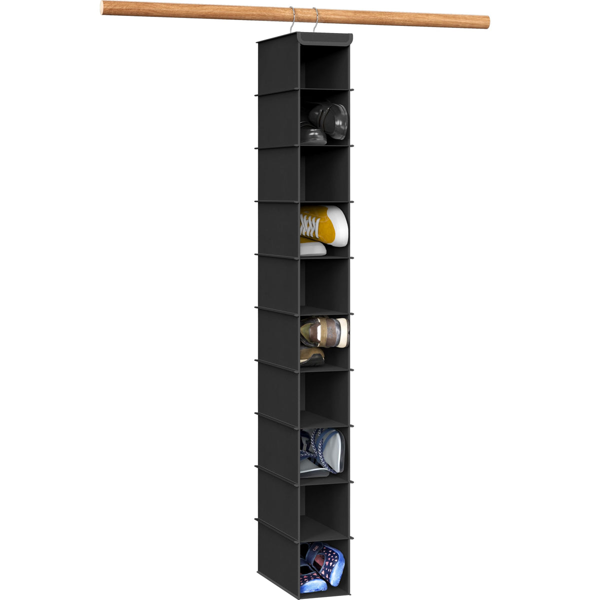 Simple Houseware 10 Shelves Closet Hanging Shoe Organizer, Black - Image 1