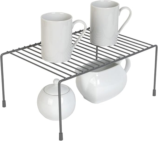 Smart Design Classic Storage Shelf – Medium (8.5 x 13.25 in.), Charcoal Gray – Steel Pantry Organizer with Rust-Resistant Finish and Non-Slip Feet for Easy Home Organization and Storage