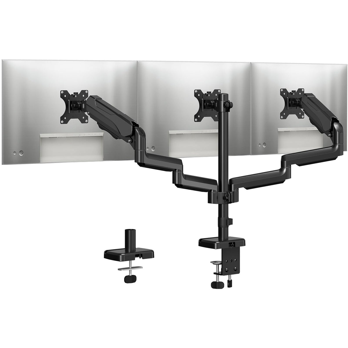 MOUNTUP Triple Monitor Stand Mount - 3 Monitors Desk Mount - Image 1