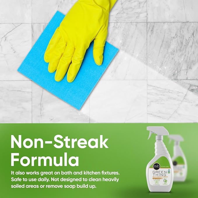 MB Stone & More GT-1 Green Thing - Multi Surface Cleaning Spray for Kitchen Counter Cleaner Spray for Marble- No Streak Formula for Stone, Glass, Granite, Ceramic, Corian, Porcelain (32 Fl Oz)