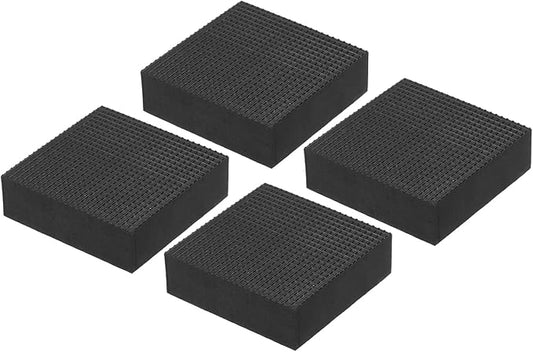 PATIKIL Rubber Anti-Vibration Pads, 4 Pcs Square Vibration Isolation Mats 1.97" x 1.97" x 0.6" for HVAC, Air Conditioner, Air Compressor, Washer, Dryer, Black