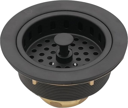 Westbrass A214-12 3-1/2" Post Style Large Kitchen Sink Basket Strainer, Oil Rubbed Bronze