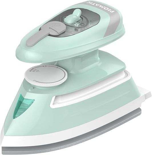 Mini Travel Steam Iron for Clothes with Dual Voltage, Temperature Control, Non-Stick Soleplate and Cord Storage, Ideal for Sewing, Quilting and Handcraft
