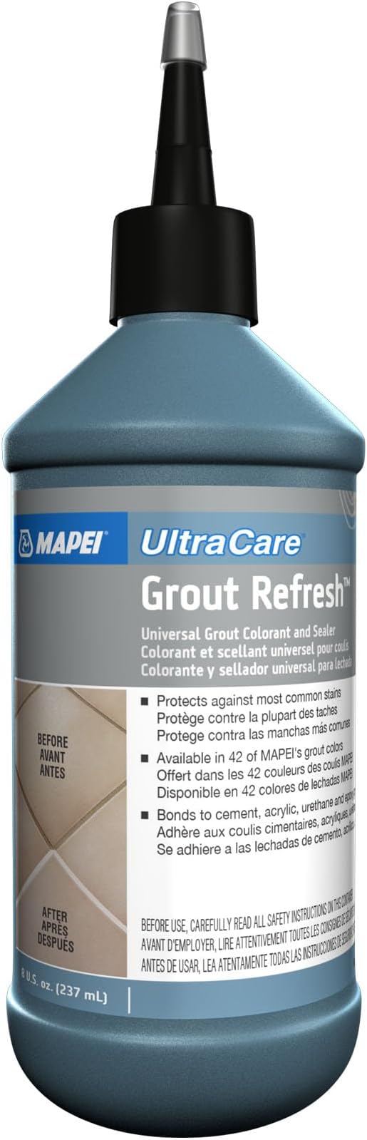 MAPEI UltraCare Grout Refresh, Universal Grout Colorant & Sealer, 8 oz Bottle – Easy Grout Restoration & Protection, 5015 Bone