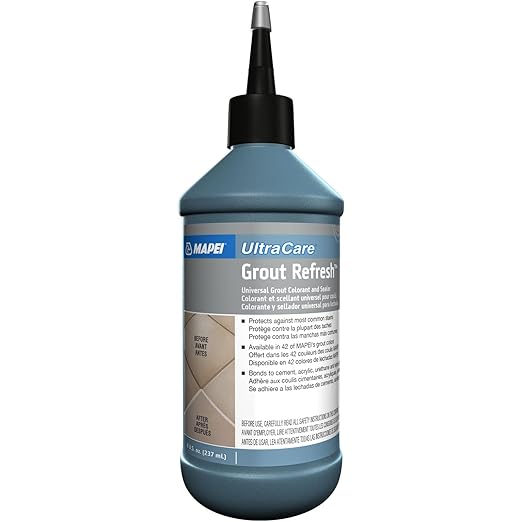 MAPEI UltraCare Grout Refresh, Universal Grout Colorant & Sealer, 8 oz Bottle – Easy Grout Restoration & Protection, 5017 Iron