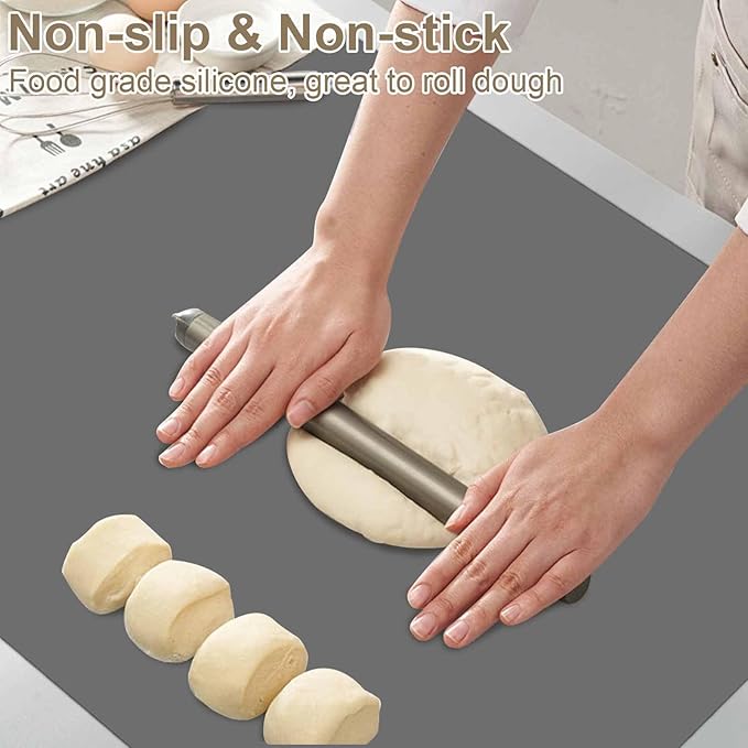 48"x24"(120cmx60cm) Large Silicone Mat for Kitchen Counter, Heat Resistant Non-Slip Countertop Protector, Waterproof Silicone Craft Mat for Kitchen Island(2Pack, Semitransparent)