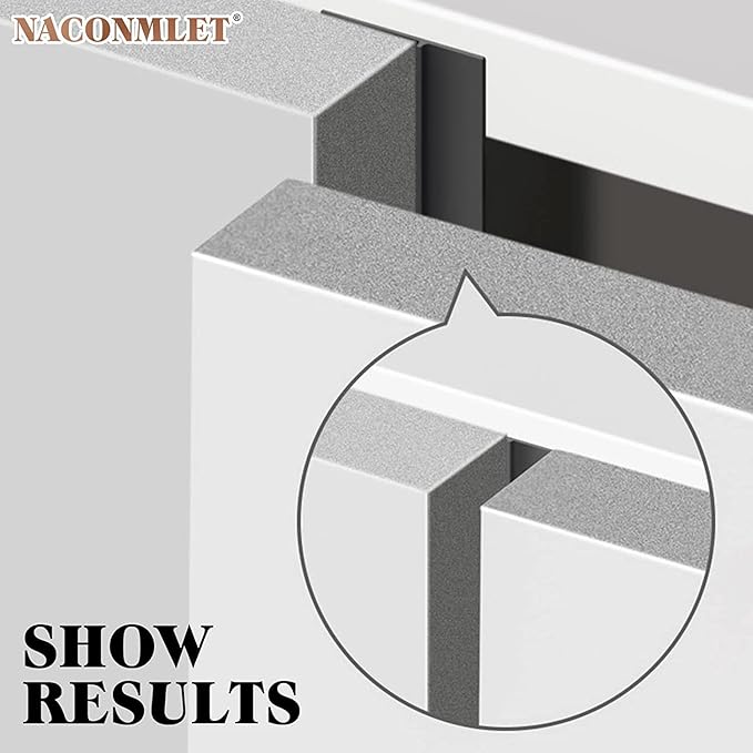 Gray Cabinet Door Seal Strip, 49ft (5 Rolls) Self-Adhesive Weather Stripping for Modern Wardrobe & Aluminum Window Gaps, Dustproof Soundproof Door Filler Tape, NACONMLET Sealing Strip for Home