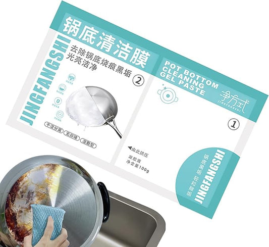 Stainless Steel Pan Cleaner, Heavy Duty Degreaser Cleaner Paste, Powerful Oven & Pan Clean Stickers For Black Mold, Black Streak & Tough Grease Removal